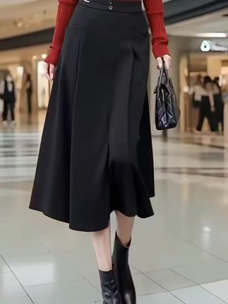 时尚减龄高端休闲纯色a字加绒半身裙2025秋冬新款垂感显瘦百搭中长款伞裙女款爆款#气质半身裙 #美美的裙子 #高级感穿搭 #穿出自信穿出美丽 #遮肉显瘦 @DOU+上热门 @DOU+小助手