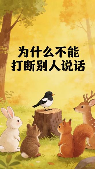 《嘘!打断说话不礼貌,看喳喳怎么改》 在大森林里,小喜鹊喳喳活泼可爱,却总爱打断别人说话。森林学校的分享会上,她打断小猴子皮皮和小兔子跳跳发言,引得小伙伴不满,被孤立后满心委屈。喳喳向猫头鹰爷爷求助,爷爷点明打断他人说话不礼貌及危害。喳喳知错,向伙伴道歉并改正,学会倾听,最终重获友谊。 #儿童倾听习惯培养 #礼貌沟通的重要性 #幼儿社交挫折应对 #倾听与友谊的关系 #学会尊重他人表达