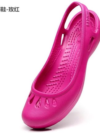 夏季凉鞋平跟洞洞鞋软底防滑轻便包头凉拖#夏季凉鞋#平底鞋#凉拖#洞洞鞋#防滑鞋