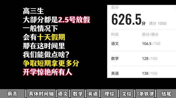 高三生大部分都是2.5号放假一般情况下会有十天假期那在这时间里我们能做点啥?争取短期拿更多分开学惊艳所有人#高中知识点总结 #寒假逆袭#高三#学霸秘籍#高考提分