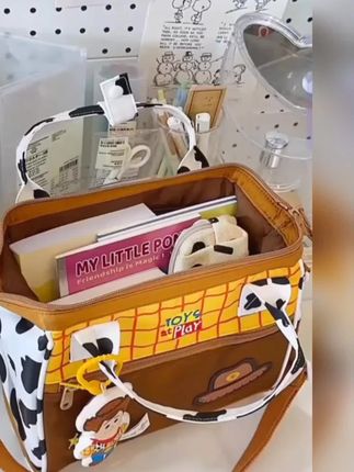 超可爱撞色卡通学生大容量手提包单肩托特包女#女包推荐 #大容量手提包 #单肩托特包 #小众简约女包推荐 #可爱包包