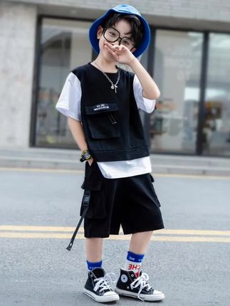 #夏季穿搭 #男童套装#短袖短裤#两件套#痞帅男童