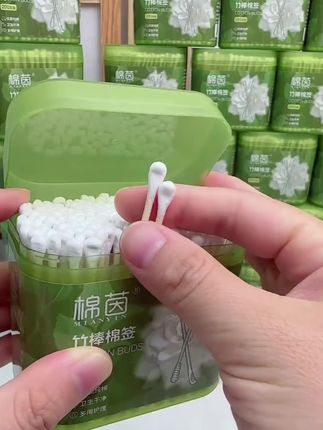 【竹棒耳勺棉签】双头多用途棉棒清洁耳鼻一次性掏耳朵竹杆螺旋头#棉签 #挖耳勺 #一次性棉签 #一次性棉签棒