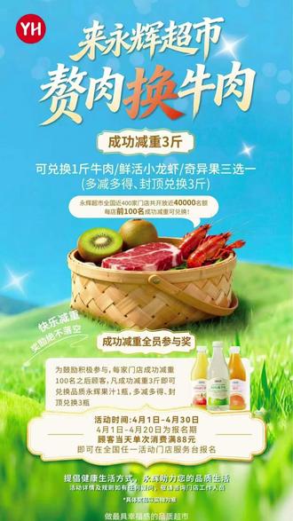 减肥的动力来啦~ 永辉“赘肉换牛肉”还可以换小龙虾和奇异果哦!#减脂 #永辉超市 #赘肉掉光光 #星光天地