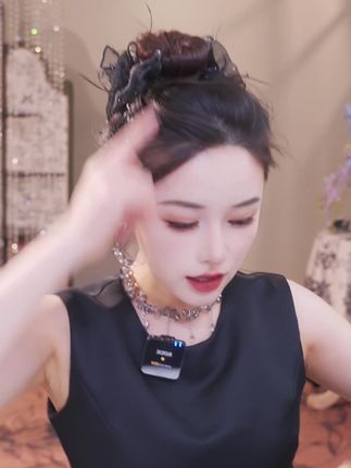 原创设计赫本风显气质蝴蝶珠珠流苏版夹碎发刘海夹2403