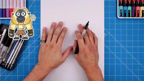 功夫熊猫猴王来啦!跟我一起画! #跟着抖音学画画 #每天更新简笔画 #简笔画教程 #一起学画画