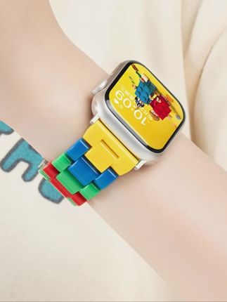 适用苹果S10手表iwatch表带applewatchs9/8积木乐高拼色表带 #iwatch表带 #applewatch #表带 #万物皆可乐高积木 #可爱表带