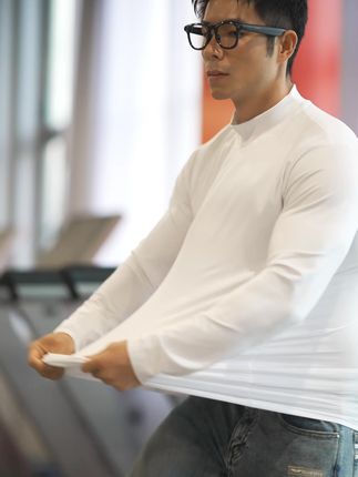 男款秋季运动健身打底长袖运动T恤#健身穿搭 #型男必备 #运动穿搭 #男装穿搭 #打底衫
