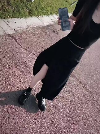 不规则开叉黑色半身裙女春夏中长款A字裙2025安全裤高腰大码裙子