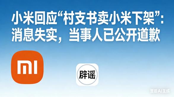 村支书卖小米被下架?小米官方硬核回应:完全失实!