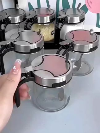 #厨房家用调料罐玻璃调味料瓶收纳盒密封容器佐料罐盐罐子组合套装#好物推荐🔥