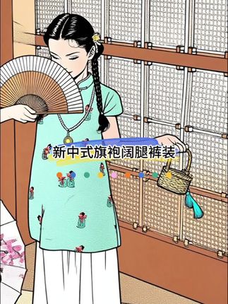 今夏必入!女童新中式套装来袭,旗袍+阔腿裤设计,穿出东方灵韵,萌娃秒变国风小仙女#女童汉服 #新中式#国风古韵 #大数据推荐给有需要的人 #女童穿搭