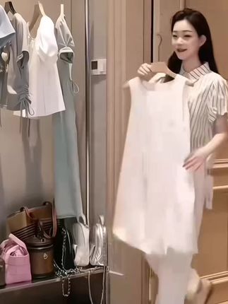 #我要上热门 流行花苞裙 新款 法式时尚百搭小个子无袖背心短裙子#洋气减龄 #时尚百搭 #好看的小姐姐