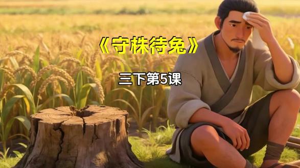 三下语文 | 第5课《守株待兔》,必背文言文,横屏版手机横放才好看#家长收藏孩子受益 #小学语文 #必背课文