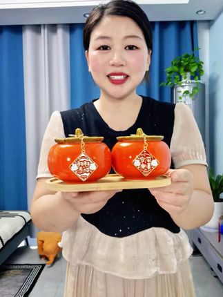 乔迁新居 柿子家中摆 好事自然来#事事如意摆件#家居摆件#乔迁之喜#乔迁之喜摆件推荐#美观实用
