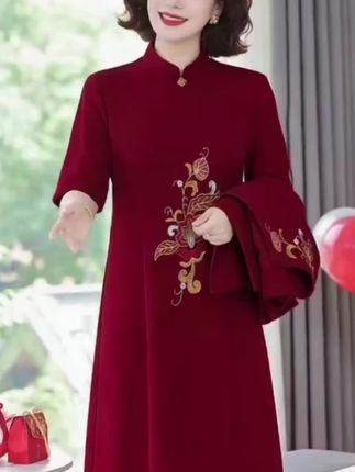 时尚新款红色连衣裙两件套喜婆婆婚宴外套 #洋气减龄百搭款#气质显瘦穿搭 #高端大气 #喜婆婆喜妈妈婚宴装 #优雅气质