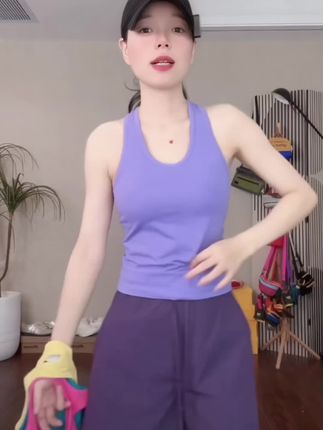 女款轻薄螺纹美背上衣工字运动瑜伽专业跑步背心内衣#运动健身#工字背心 #螺纹美背#运动背心#健身穿搭