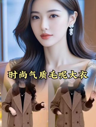 新款秋冬女士大衣西装减龄保暖显高加棉冬款加厚毛呢时尚气质外套#高级感穿搭 #外套穿搭 #时尚气质穿搭 #毛呢大衣 #加厚保暖