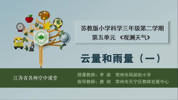 科学【三下】第5讲 云量和雨量 第一课时 【视频配套的全册课件+教案+习题 请点击头像,进主页查看下载】 名师在线1对1辅导,孩子最好的免费学习平台。
