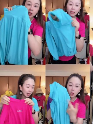 XVRV夏新款立体印花修身显瘦T恤女裸感透气纯色短袖运动健身上衣#女装#上衣#显瘦穿搭#T恤#短袖T恤