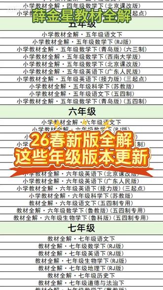 26春【初中薛金星教材全解上/下册】7-9年级一本新课改预习复习语文#初中语文 #教材全解 #新课改 #预习复习 #学习资料
