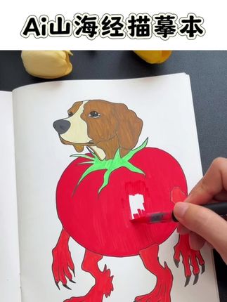 #ai山海经画本 小朋友超喜欢,用来练控笔太合适了!可以描摹还能涂颜色哦!#山海经#控笔训练#专注力培养