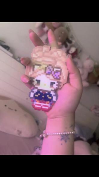 是谁还没有去做拼豆呀,一起来做拼豆。今日战绩#德兰西小姐 #HelloKitty #小雪花