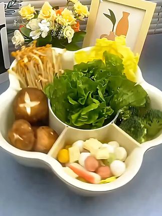 【轻奢简约旋转火锅拼盘家用双层蔬菜水果分格洗菜备菜收纳:/ 旋转盘】#火锅拼盘 #厨房好物 ##好物推荐🔥 #好物分享 @抖音小助手