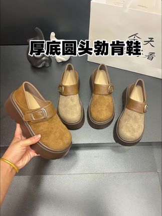 勃肯鞋女2025新款秋季厚底圆头百搭时尚舒适复 古潮流增高时尚单鞋#勃肯鞋#踩蹬两穿勃肯#厚底增高时尚单鞋#厚底圆头单鞋