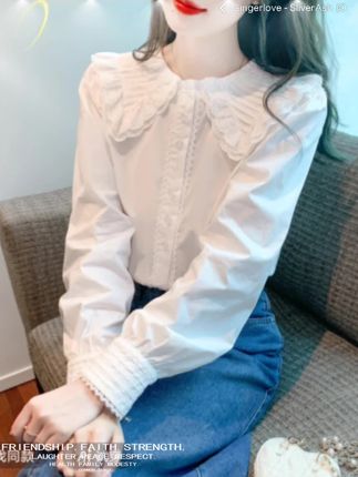 白色长袖衬衫#长袖衬衫 #白色衬衫 #气质女神
