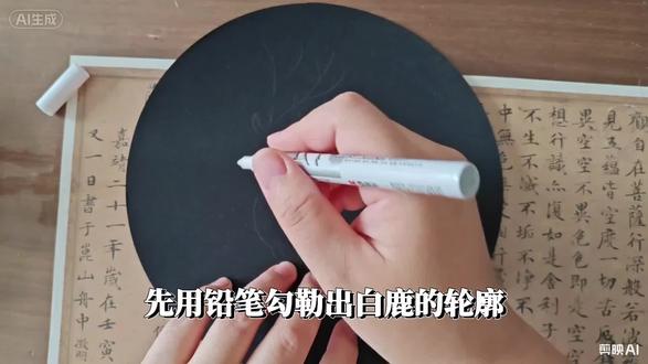 #白鹿#白鹿绘画 #简笔画 #简单画 简单的吉祥白鹿