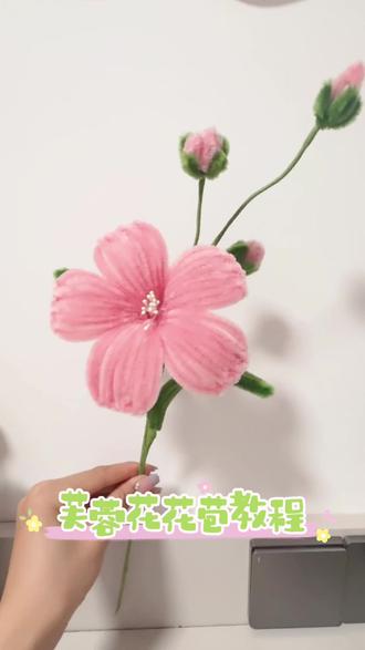 扭扭棒芙蓉花花苞教程