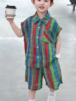 #男童夏季套装 #潮童必备 #谁穿谁好看系列 小孩能有什么坏心思,不过是想每天都穿着自己喜欢的衣服酷帅出街