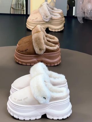 虽高但稳!7.5增高厚底棉拖鞋 ~防滑大底轻便舒适 |加绒加厚 好看又保暖#秋冬穿搭 #小个子秋冬穿搭 #增高棉拖鞋#好穿又百搭