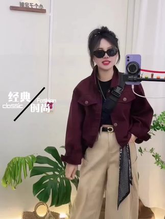 欧货小个子牛仔外套女短款2025年秋季韩系显瘦宽松休闲翻领牛仔衣#牛仔外套#翻领外套#短款上衣#新款女装#休闲外套