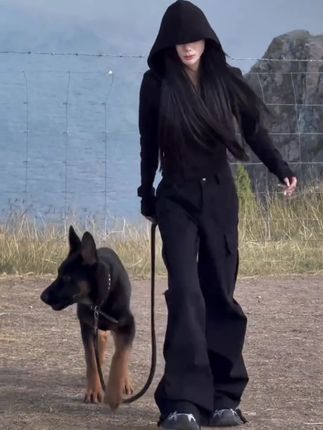 #美式复古迷彩工装休闲裤女2025年春秋新款高腰宽松显瘦直筒阔腿裤