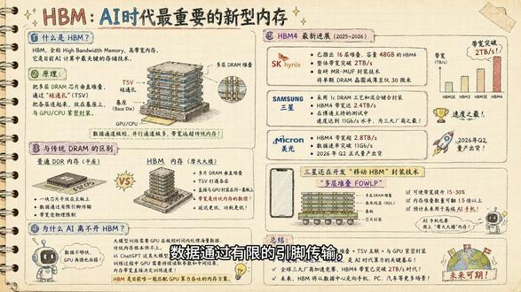 HBM高带宽内存 内容仅作分享,不构成任何投资建议#存储芯片 #HBM #知识框架图 #个人成长 #财经
