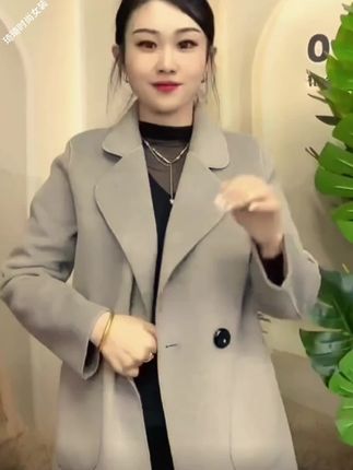 #女士春秋冬双面呢纯色西服领中长款大衣#版型高端大气#时尚百搭洋气减龄#不挑身高谁穿谁好看 #穿出你的时尚你的感觉 #时装爱美穿搭时尚潮流