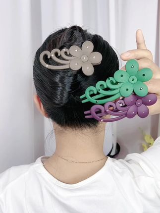 新款花朵发夹发卡盘发#发夹发饰 #小小复古风
