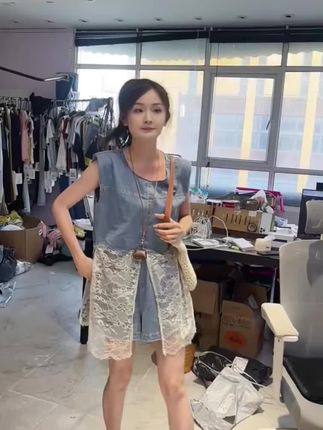 设计感蕾丝拼接上衣短裤套装#上衣短裤两件套 #减龄套装 #设计感套装