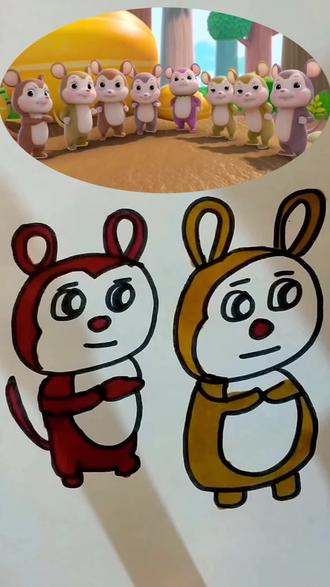 萌鸡小队简笔画#简笔画 #创意儿童画 #动画