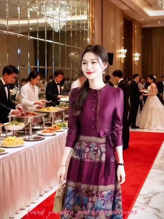 喜婆婆婚宴礼服国风连衣裙女春2025新款十三行爆轻奢高级妈妈裙子