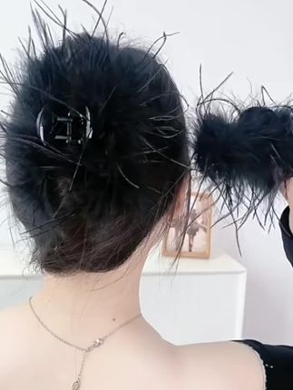 羽毛夹羽毛发夹#爱美的小仙女