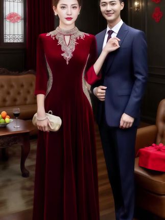 轻奢国风高端婚宴妈妈晚礼服 #喜婆婆喜妈妈#敬酒服 #婚庆礼服 #婚礼妈妈礼服#高端大气