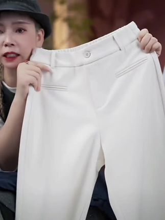 琥珀流光 秋冬季绵羊毛呢 窄版直筒女裤 高腰垂感 气质优雅  b859#直筒裤 #高腰直筒裤 #窄版直筒裤 #百搭神裤
