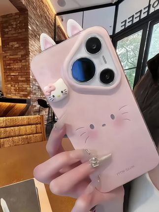 窝趣~超可爱的粉色kitty喵喵手机壳📱,还有一个立体的小猫#手机壳 #快分享给你的好友 #强烈推荐