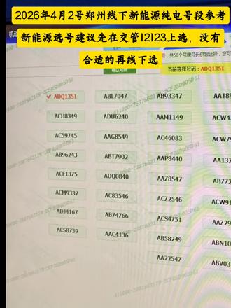 郑州新能源选号建议先在交管12123上选
#郑州车管所#外地车牌换郑州车牌#平移#过户#异地迁入