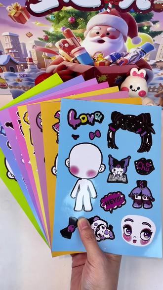 喜欢三丽鸥换装贴纸的宝贝别错过哦,既能玩又能练动手能力,家长们可以试试哦!#三丽鸥 #换装贴纸 #库洛米 #贴纸 #手工