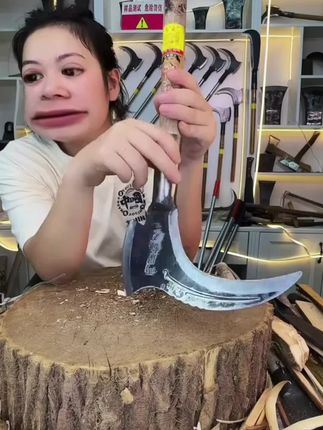 【升级加厚】锰钢双砍两用镰刀收割砍树砍柴割柴开路镰刀割草刀#锰钢#双砍两用镰刀#砍柴#开路镰刀#割草刀