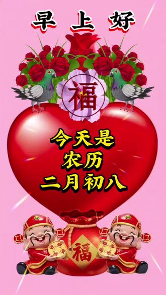 #今天是农历二月初八发财日#祝大家八八八发发发@DOU小助手